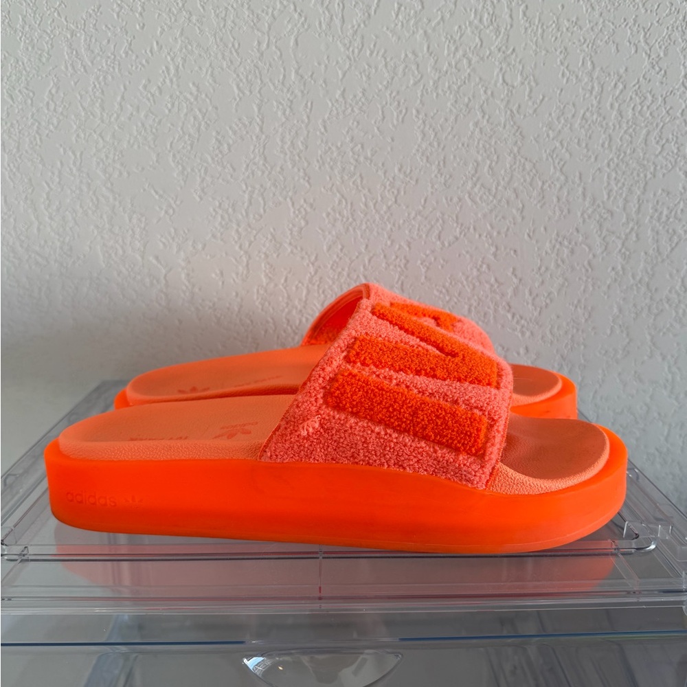 Adidas Ivy Park Neon Orange Slides (Size 11)